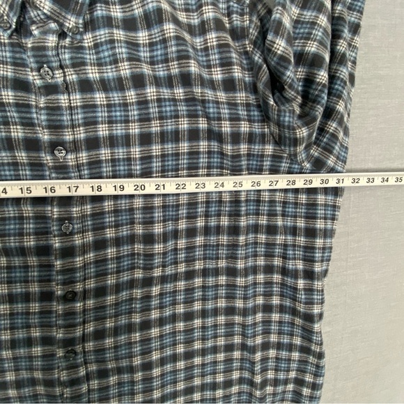 John Ashford Flannel Shirt Mens 4XLT Blue Black Plaid Cotton Button Down - Picture 8 of 9